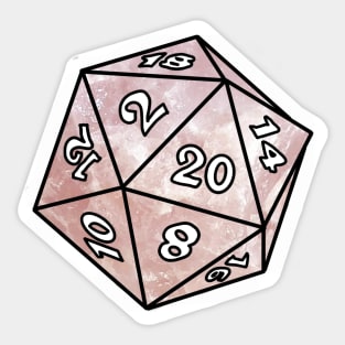 Rose Quartz D20 Dice Sticker